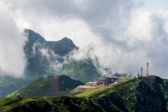 На вершине Розы пик в Красной поляне. Краснодасркий край. Россия.